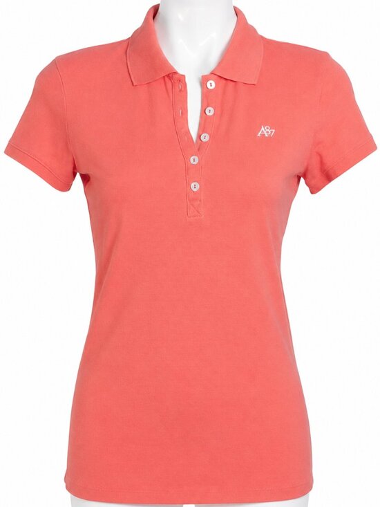 Aeropostale Tops - Large Aeropostale A87 Women’s Coral Short-Sleeve Button Polo Shirt Casual Basic